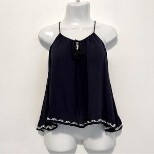 Papaya - Spaghetti Strap Navy Blue Blouse Size S